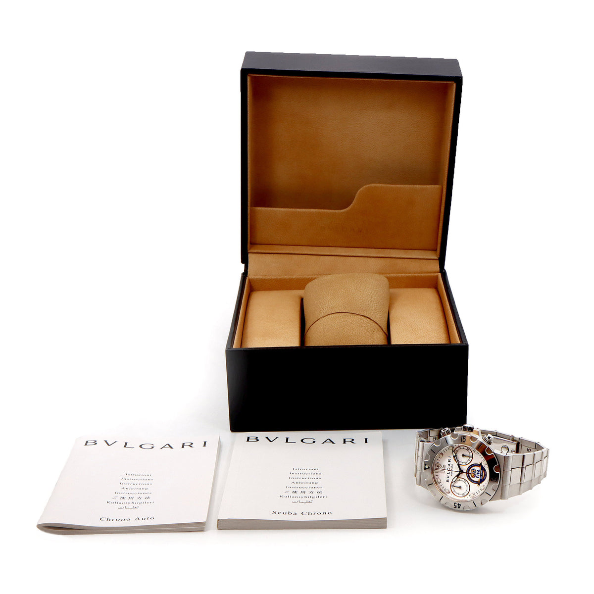 内部点検済 BVLGARI ブルガリ ディアゴノ スクーバ FIFA100周年記念 世界限定999本 クロノグラフ SCB38S 白 ホワイト SS ステンレス メンズ 自動巻き【6ヶ月保証】【腕時計】【中古】