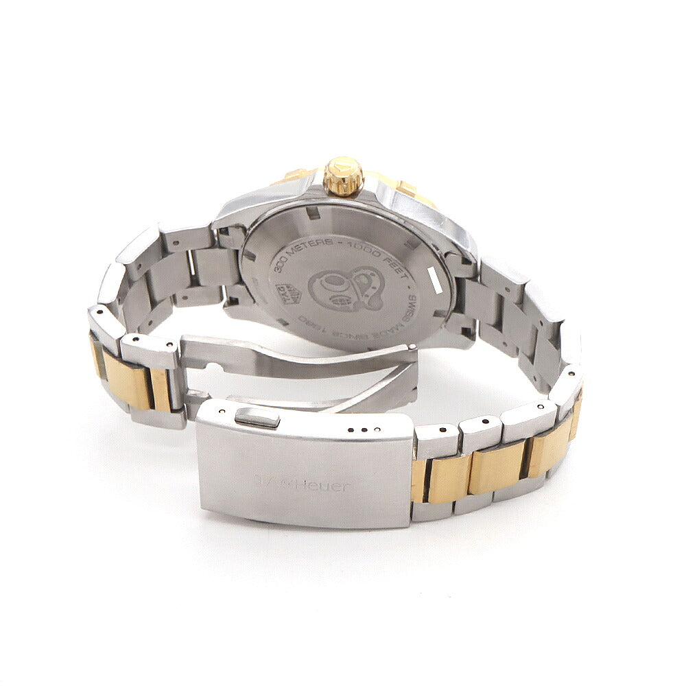 電池交換済 TAG Heuer タグホイヤー アクアレーサー WBD1120 デイト 300m防水 シルバー SS ステンレス YGP イエローゴールド コンビ メンズ クォーツ【6ヶ月保証】【腕時計】【中古】