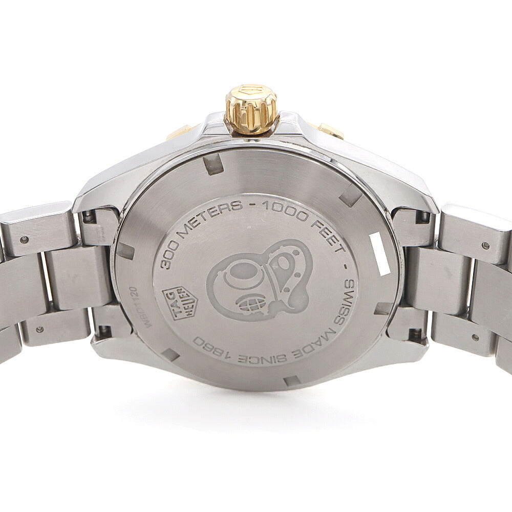 電池交換済 TAG Heuer タグホイヤー アクアレーサー WBD1120 デイト 300m防水 シルバー SS ステンレス YGP イエローゴールド コンビ メンズ クォーツ【6ヶ月保証】【腕時計】【中古】