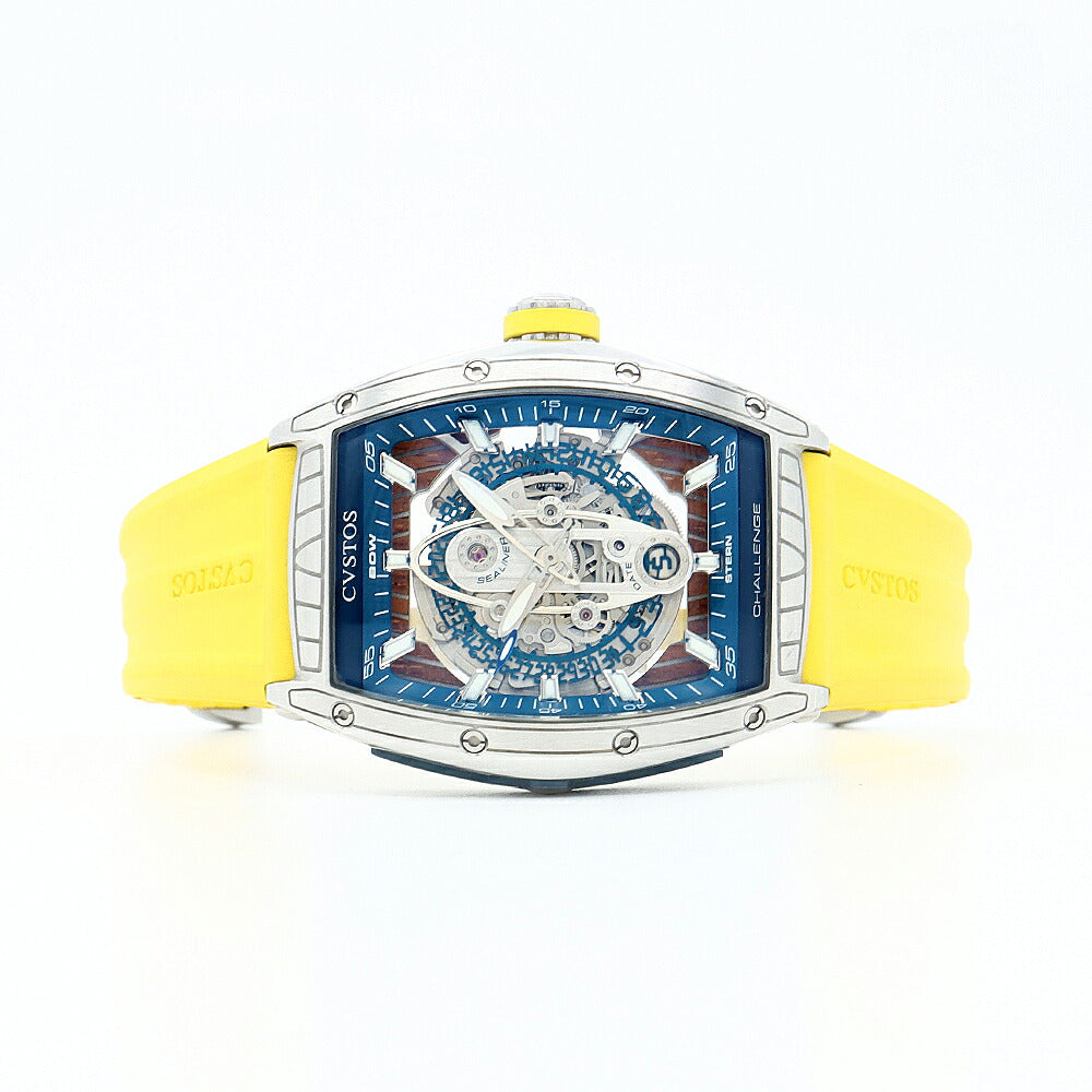 CVSTOS Challenge Sealiner CVT-SEA2 ST Date Back Skeleton Blue Blue SS Stainless Steel Genuine Belt Genuine Buckle Men's Automatic Winding [6 Month Warranty] [Watch] [Used]