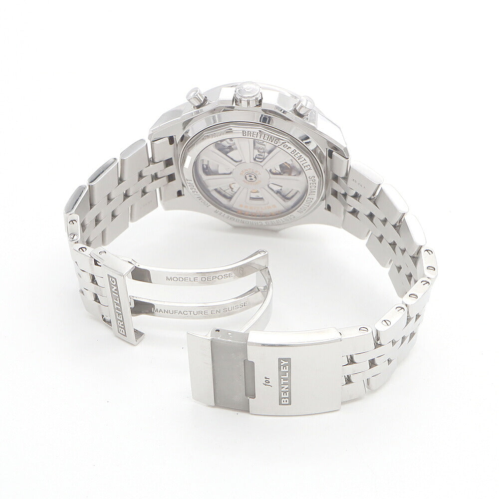 BREITLING ブライトリング ベントレー バーナート レーシング クロノグラフ A25366 A259B09SP 100m防水 裏スケ デイト 黒 ブラック SS ステンレス メンズ 自動巻き【自社保証6ヶ月】【腕時計】【中古】
