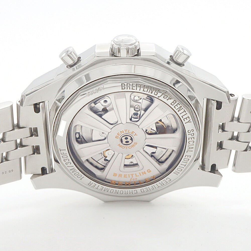 BREITLING ブライトリング ベントレー バーナート レーシング クロノグラフ A25366 A259B09SP 100m防水 裏スケ デイト 黒 ブラック SS ステンレス メンズ 自動巻き【自社保証6ヶ月】【腕時計】【中古】
