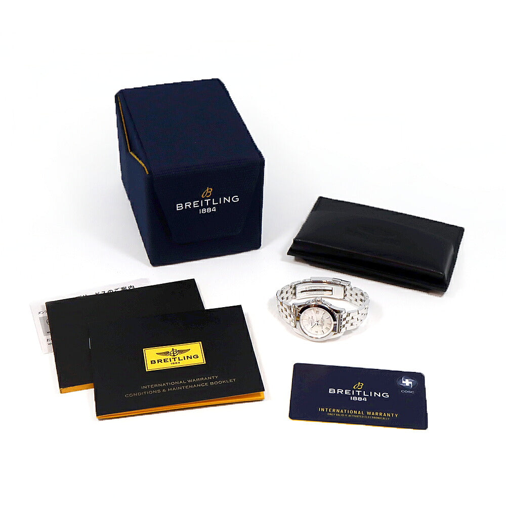 電池交換済 BREITLING ブライトリング ギャラクティック 29 スリークT W72348 W72348121A1A1 デイト 100m防水 白 ホワイトシェル SS ステンレス レディース クォーツ 【6ヶ月保証】【腕時計】【中古】
