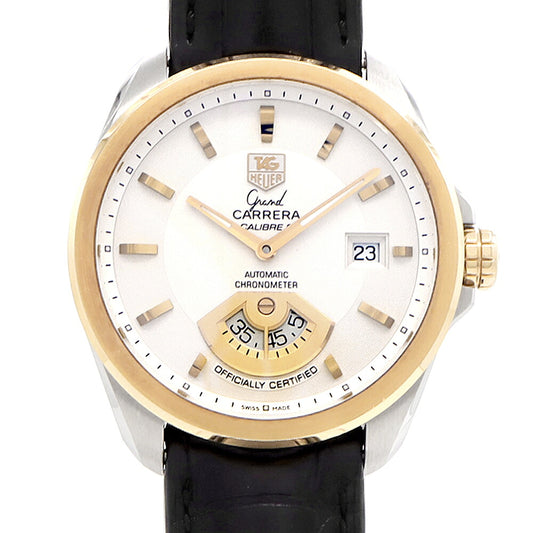 TAG Heuer タグホイヤー グランドカレラ キャリバー6 RS WAV515B デイト 裏スケ シルバー YG イエローゴールド SS ステンレス コンビ 純正ベルト 純正尾錠 メンズ 自動巻き【6ヶ月保証】【腕時計】【中古】