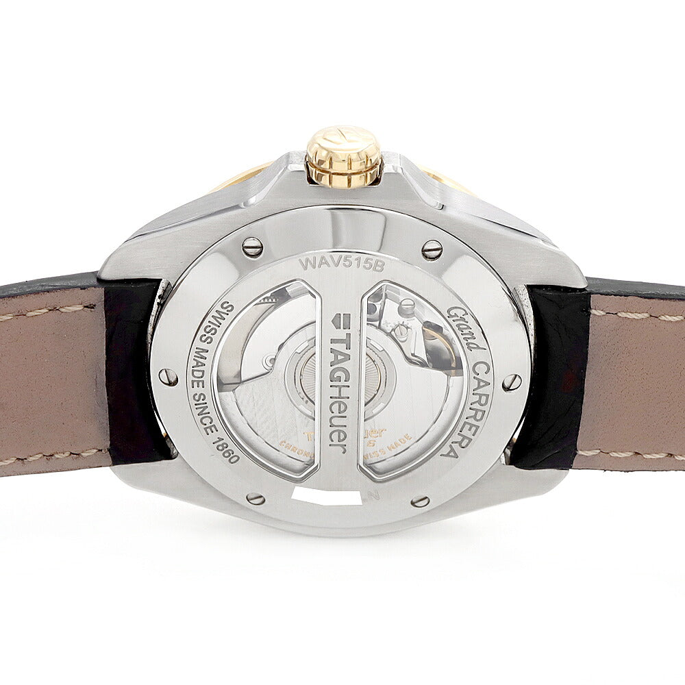 TAG Heuer タグホイヤー グランドカレラ キャリバー6 RS WAV515B デイト 裏スケ シルバー YG イエローゴールド SS ステンレス コンビ 純正ベルト 純正尾錠 メンズ 自動巻き【6ヶ月保証】【腕時計】【中古】