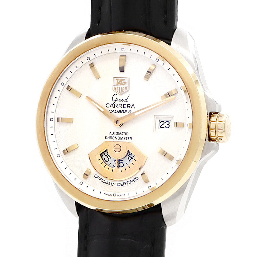 TAG Heuer タグホイヤー グランドカレラ キャリバー6 RS WAV515B デイト 裏スケ シルバー YG イエローゴールド SS ステンレス コンビ 純正ベルト 純正尾錠 メンズ 自動巻き【6ヶ月保証】【腕時計】【中古】
