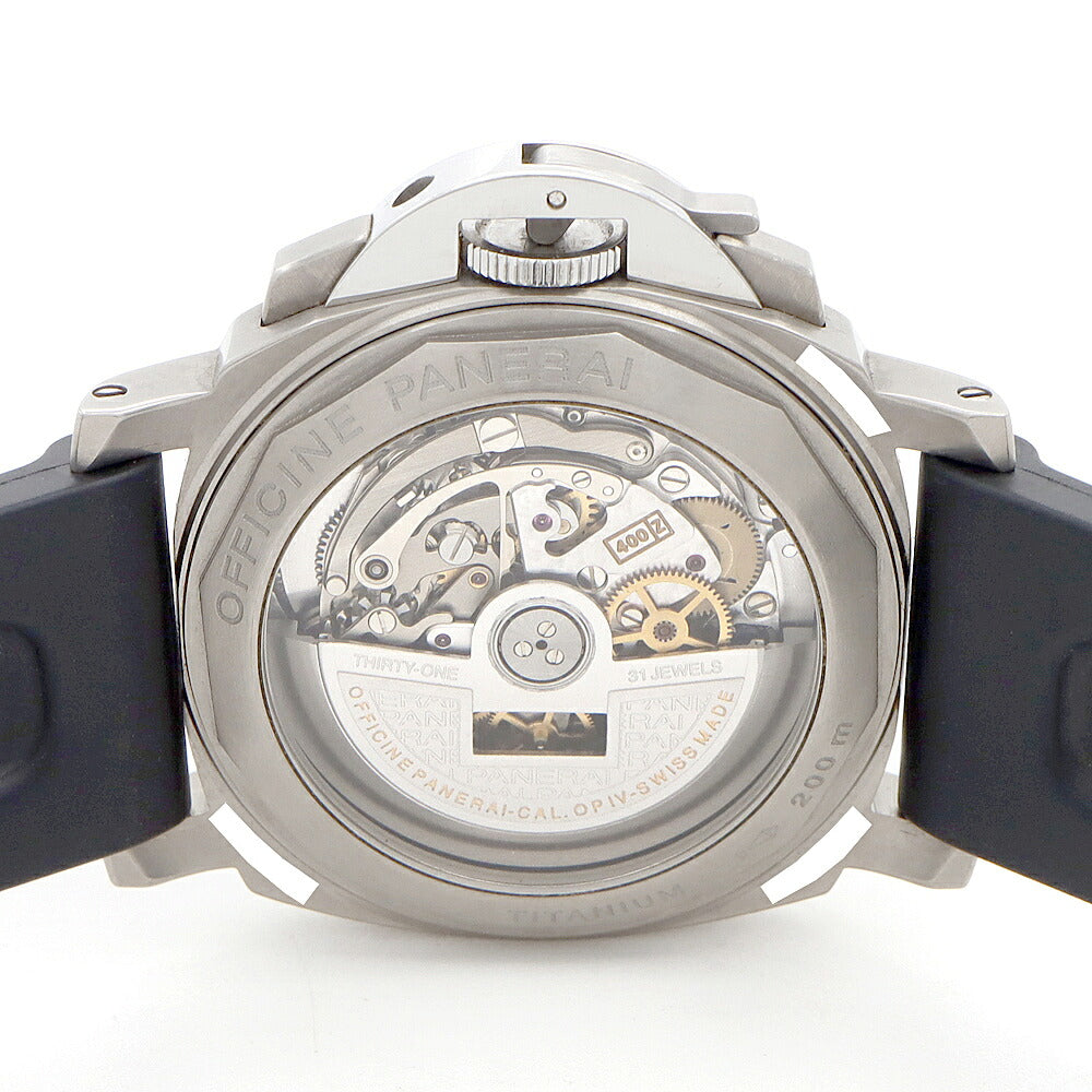 PANERAI パネライ ルミノール クロノグラフ PAM00121 デイト タキメーター スモールセコンド 200ｍ防水 裏スケ グレー SS ステンレス Ti チタン 純正ベルト 純正尾錠 メンズ 自動巻き【6ヶ月保証】【腕時計】【中古】