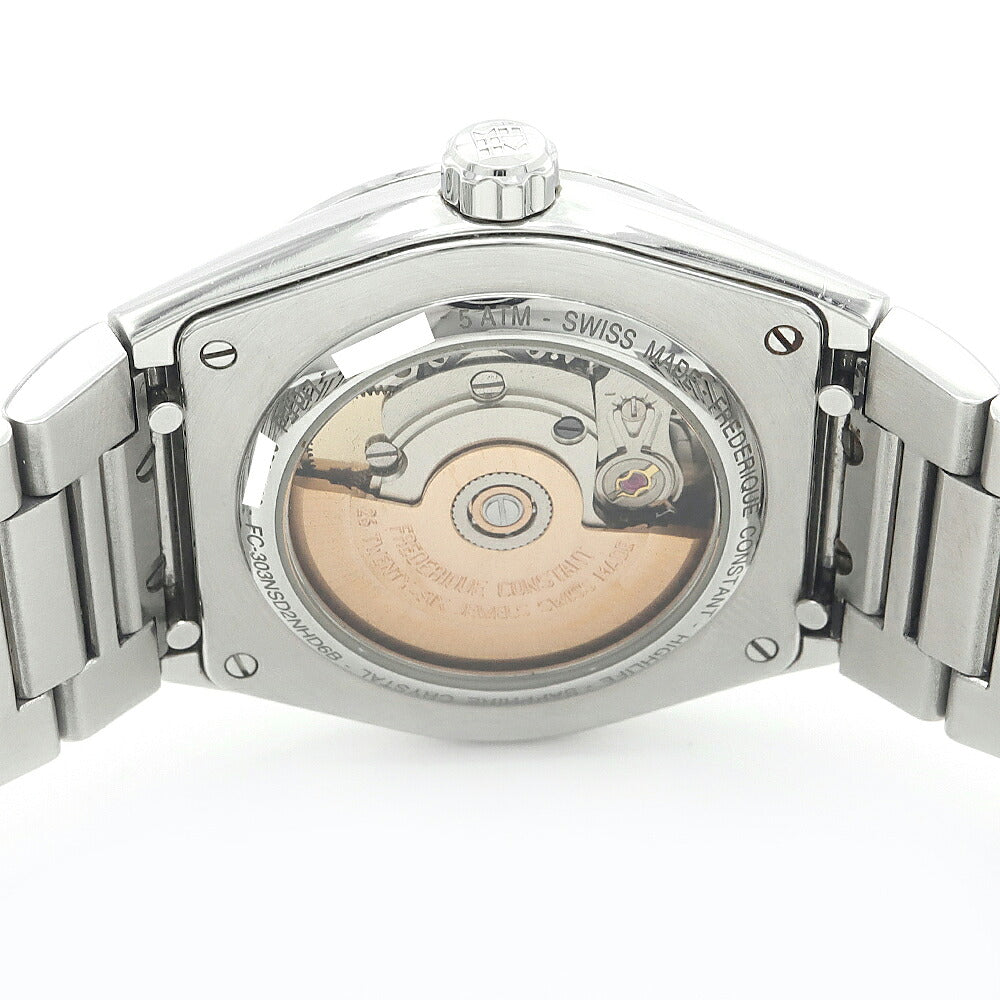 FREDERIQUE CONSTANT フレデリックコンスタント ハイライフ スパークリング 世界限定888本 ダイヤベゼル FC-303NSD2NHD6B ダイヤモンド 8Pダイヤ デイト 裏スケ 50ｍ防水 青 ブルー SS ステンレス レディース 自動巻き【6ヶ月保証】【腕時計】【中古】