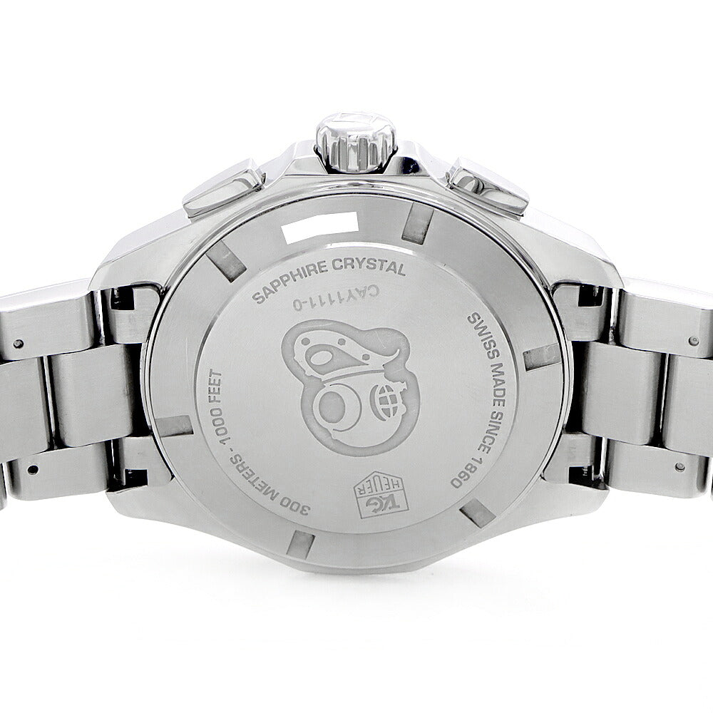 電池交換済 TAG Heuer タグホイヤー アクアレーサー クロノグラフ CAY1111-0 デイト スモールセコンド 300m防水 シルバー SS ステンレス メンズ クォーツ【6ヶ月保証】【腕時計】【中古】