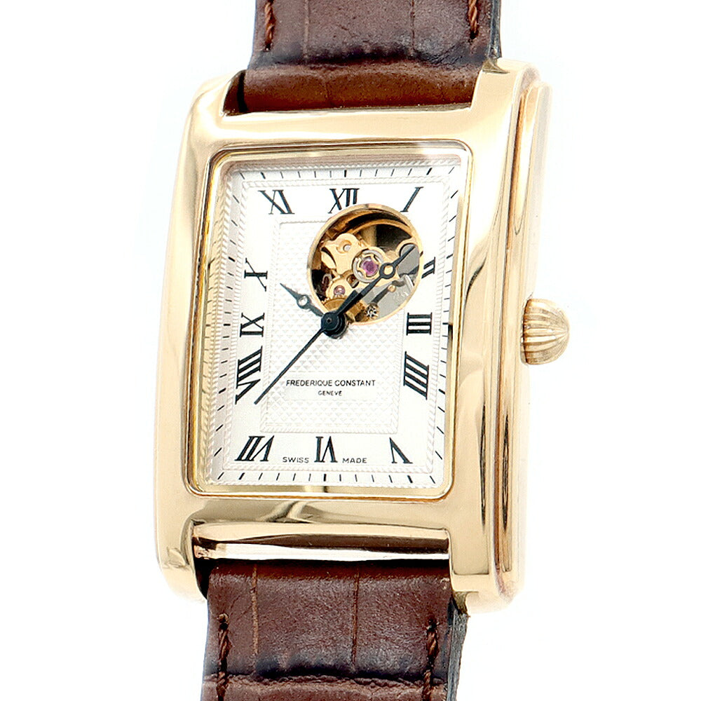 内部点検済 FREDERIQUE CONSTANT フレデリックコンスタント クラシック カレ ハートビート 30m防水 シルバー SS ステンレス YGP イエローゴールド 純正ベルト 純正尾錠 メンズ 自動巻き【6ヶ月保証】【腕時計】【中古】