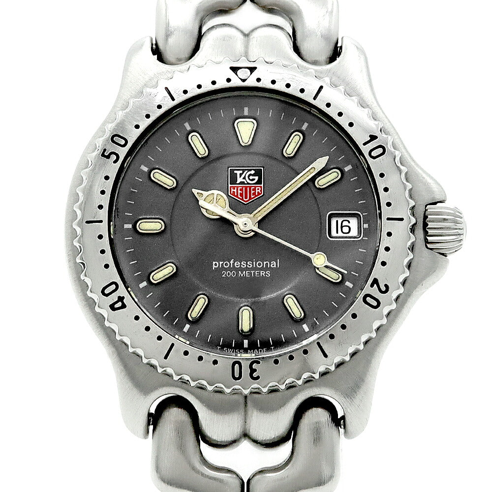 電池交換済 TAG Heuer タグホイヤー S/el セル プロフェッショナル WG1213-K0 デイト 200m防水 グレー SS ステンレス メンズ レディース ボーイズ クォーツ【6ヶ月保証】【腕時計】【中古】