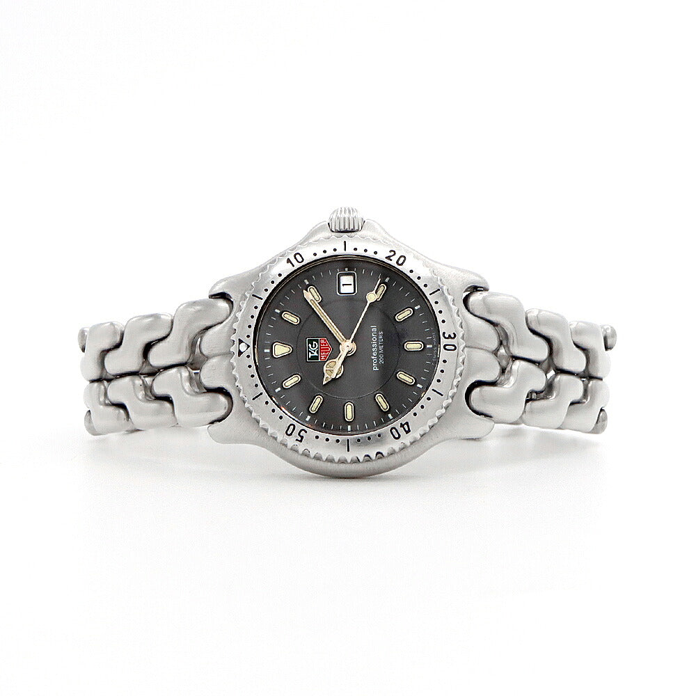 電池交換済 TAG Heuer タグホイヤー S/el セル プロフェッショナル WG1213-K0 デイト 200m防水 グレー SS ステンレス メンズ レディース ボーイズ クォーツ【6ヶ月保証】【腕時計】【中古】
