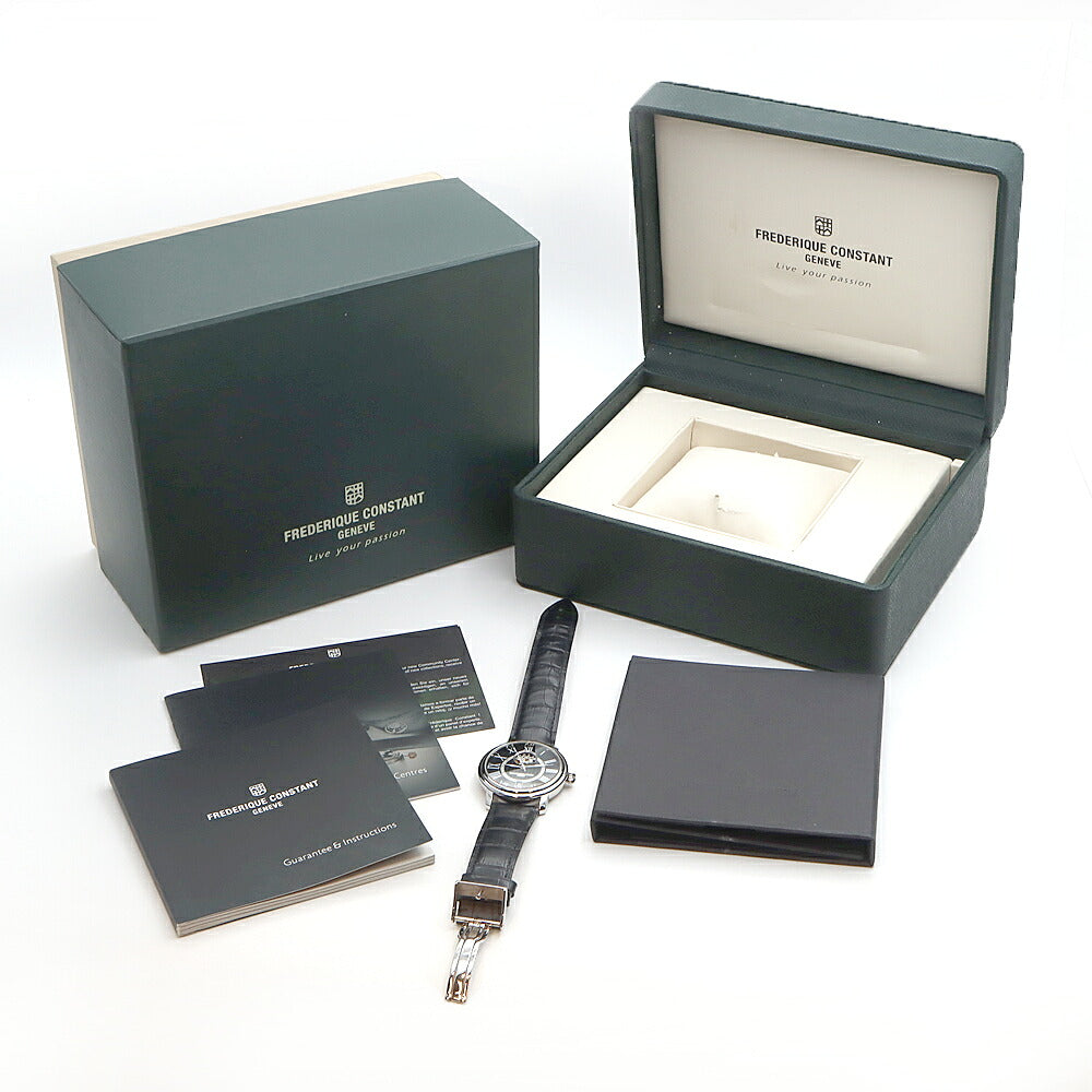 FREDERIQUE CONSTANT フレデリックコンスタント クラシック ハートビート FC-303/310X3P4/5/6 オープンハート デイト 裏スケ 黒 ブラック SS ステンレス 純正ベルト 純正尾錠 メンズ 自動巻き 【6ヶ月保証】【腕時計】【中古】