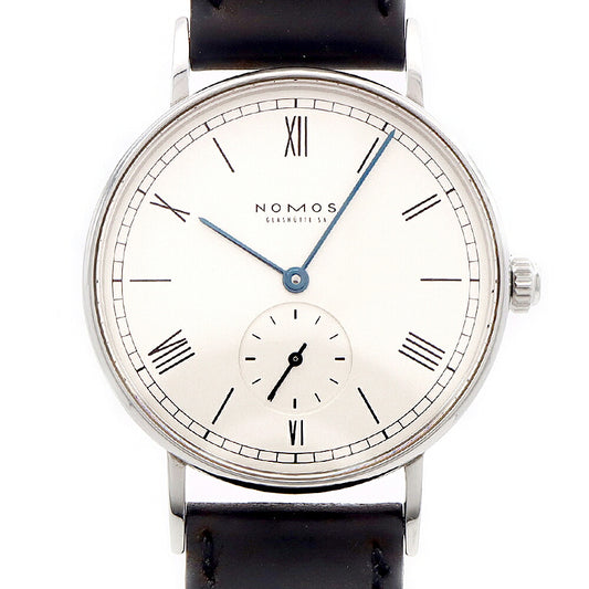 NOMOS ノモス ラドウィッグ 30m防水 裏スケ スモールセコンド シルバー SS ステンレス 純正ベルト 純正尾錠 メンズ 手巻き【6ヶ月保証】【腕時計】【中古】