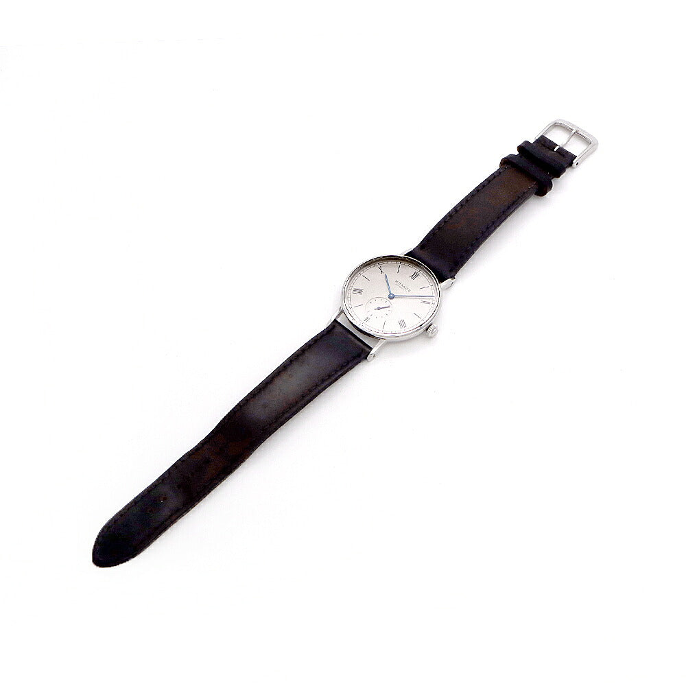 NOMOS ノモス ラドウィッグ 30m防水 裏スケ スモールセコンド シルバー SS ステンレス 純正ベルト 純正尾錠 メンズ 手巻き【6ヶ月保証】【腕時計】【中古】