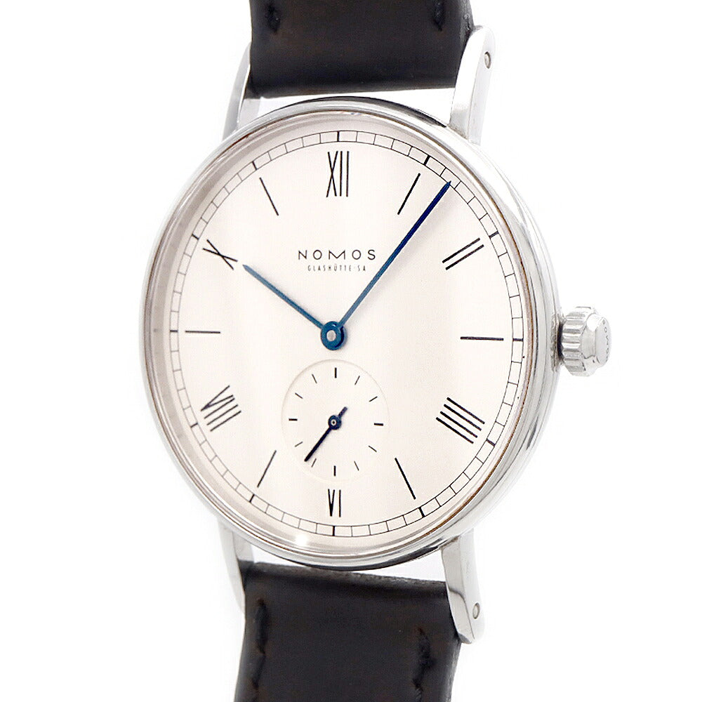 NOMOS ノモス ラドウィッグ 30m防水 裏スケ スモールセコンド シルバー SS ステンレス 純正ベルト 純正尾錠 メンズ 手巻き【6ヶ月保証】【腕時計】【中古】
