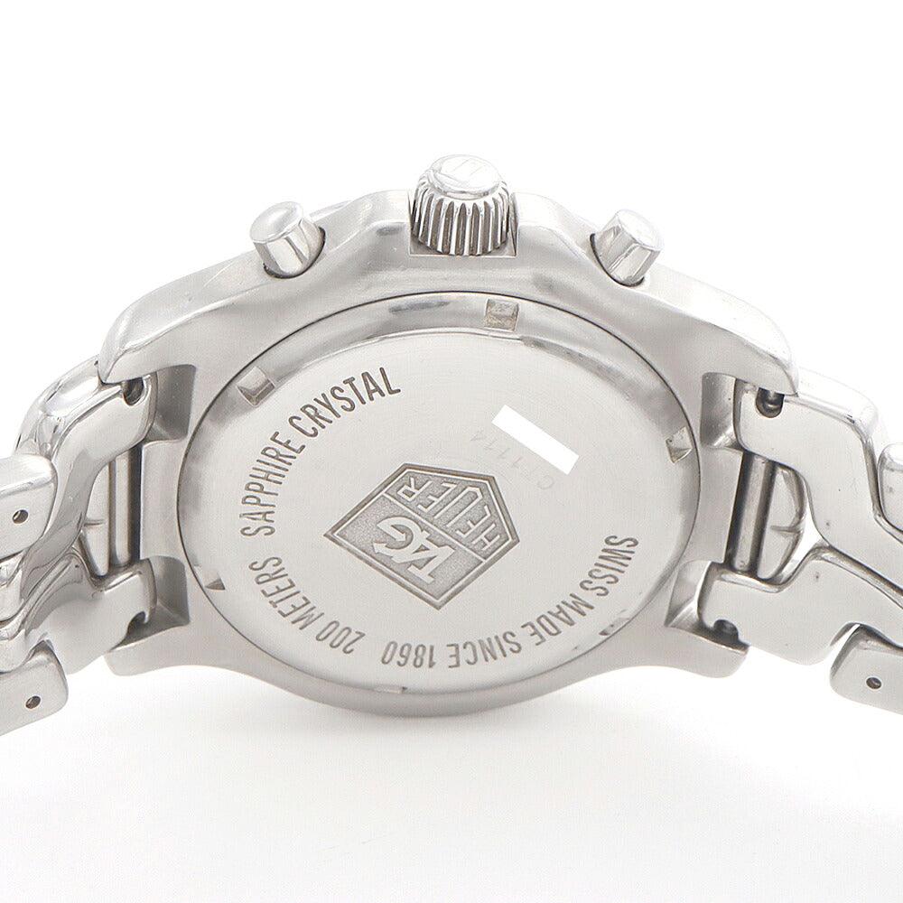 電池交換済 TAG Heuer タグホイヤー リンク シーレーサー クロノグラフ CT1114 デイト 200m防水 シルバー SS ステンレス メンズ クォーツ【6ヶ月保証】【腕時計】【中古】