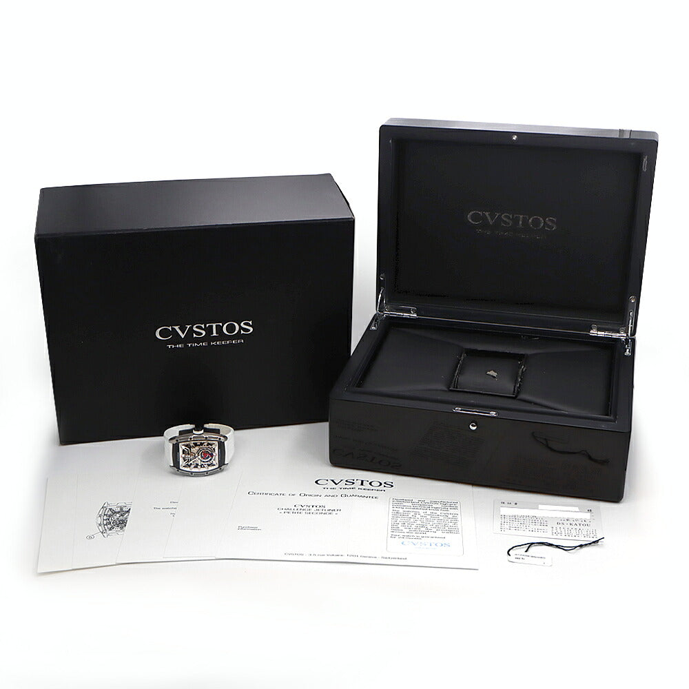 CVSTOS Challenge Jetliner II CVT-JET2-PS Date White White Skeleton Ti Titanium Genuine Belt Genuine Buckle Men's Automatic Winding [6 Month Warranty] [Watch] [Used]