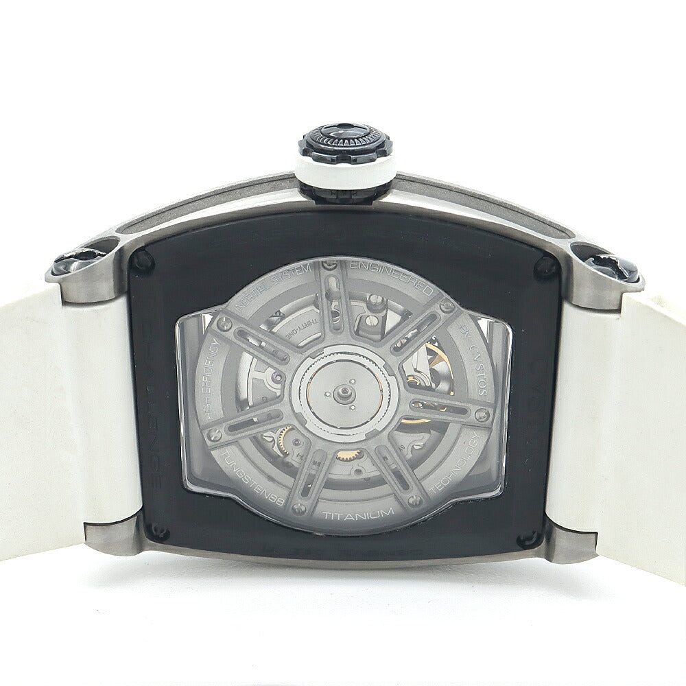 CVSTOS Challenge Jetliner II CVT-JET2-PS Date White White Skeleton Ti Titanium Genuine Belt Genuine Buckle Men's Automatic Winding [6 Month Warranty] [Watch] [Used]
