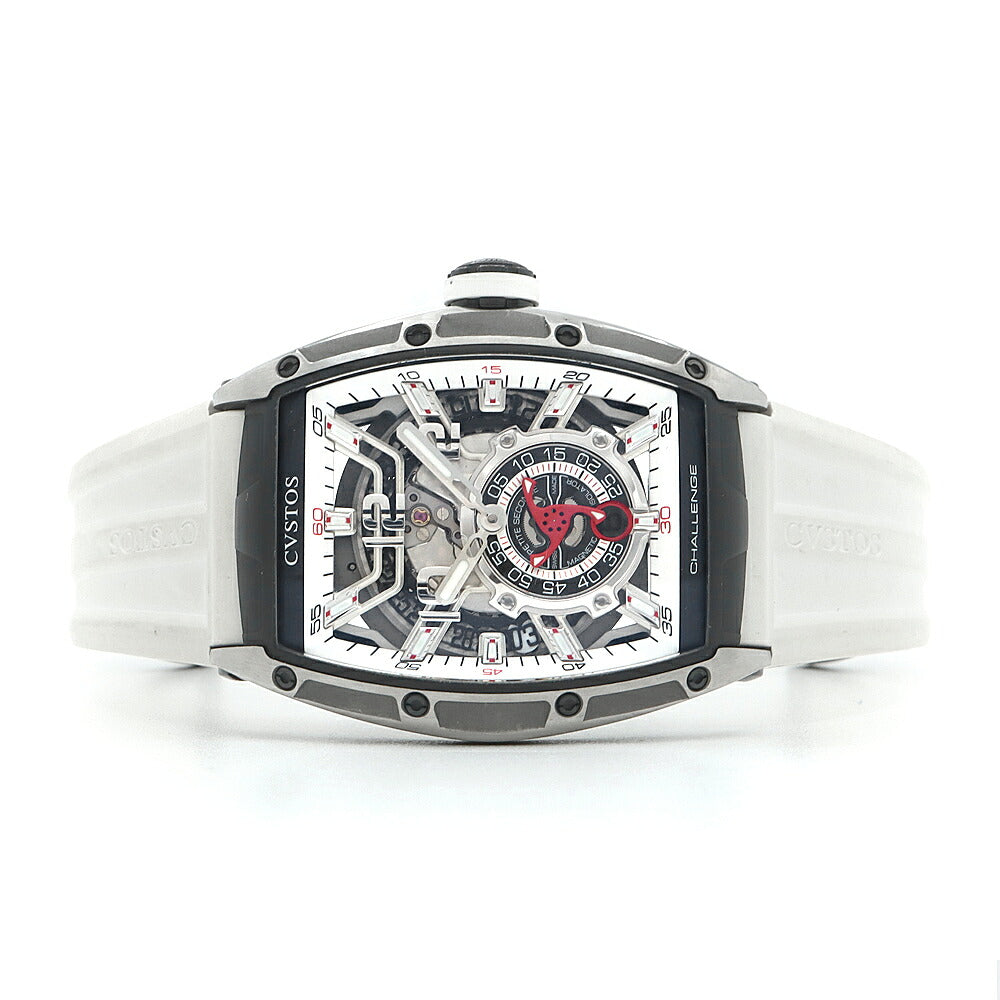 CVSTOS Challenge Jetliner II CVT-JET2-PS Date White White Skeleton Ti Titanium Genuine Belt Genuine Buckle Men's Automatic Winding [6 Month Warranty] [Watch] [Used]