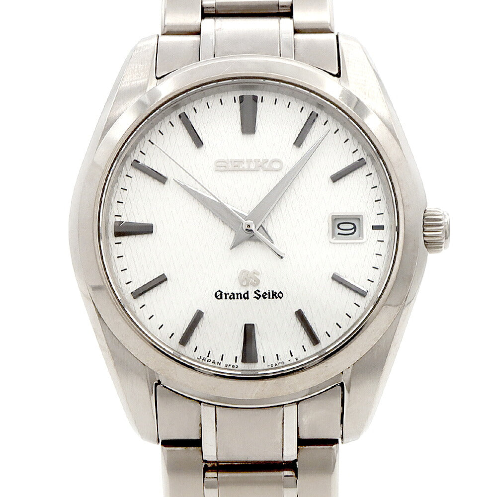 電池交換済 SEIKO セイコー GS グランドセイコー ヘリテージコレクション 9F62-0AE0 デイト 100m防水 シルバー Ti チタン メンズ クォーツ【6ヶ月保証】【腕時計】【中古】