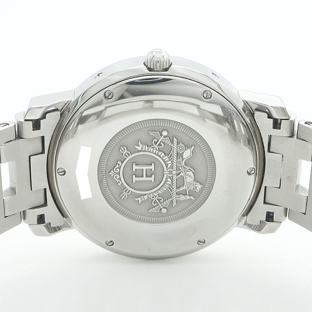 HERMES エルメス クリッパー ダイヤベゼル CL2.810 ダイヤモンド デイト パワーリザーブ GMT グレー SS ステンレス メンズ 自動巻き【6ヶ月保証】【腕時計】【中古】