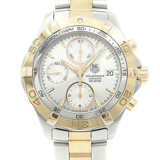 TAG Heuer タグホイヤー アクアレーサー クロノグラフ CAF2120 デイト スモールセコンド 300m防水 シルバー SS ステンレス YGP イエローゴールド コンビ メンズ 自動巻き【6ヶ月保証】【腕時計】【中古】