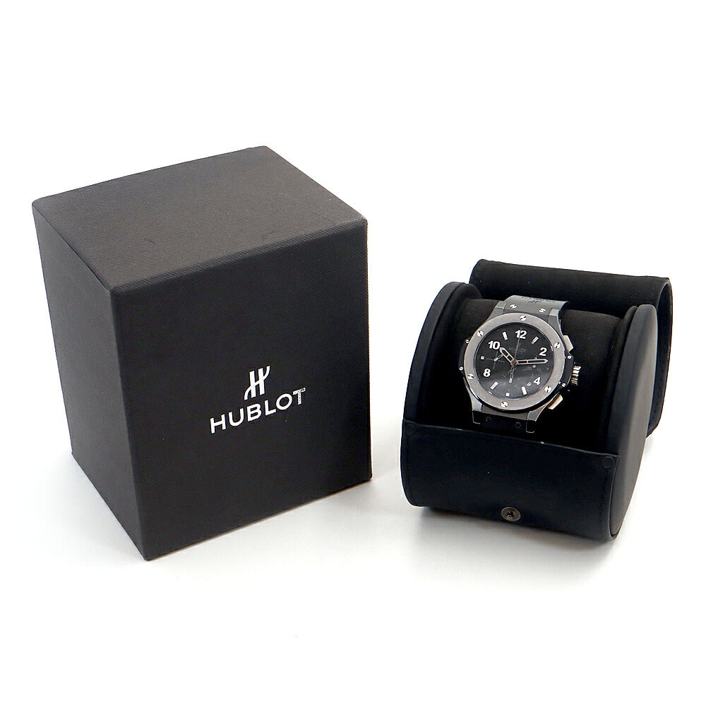 内部点検済 HUBLOT ウブロ ビッグバン アイスバン クロノグラフ 301.CT.130.RX デイト スモールセコンド 裏スケ 黒 ブラック CE セラミック Ti チタン 純正ベルト 純正尾錠 メンズ 自動巻き ビックバン 【6ヶ月保証】【腕時計】【中古】
