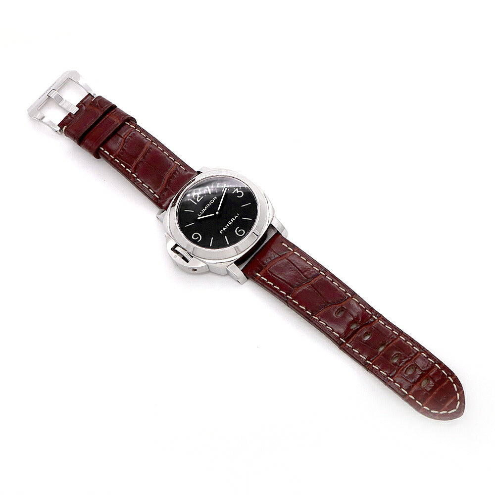 PANERAI パネライ ルミノール ベース レフトハンド PAM00219 300ｍ防水 裏スケ 黒 ブラック SS ステンレス 純正ベルト 純正尾錠 メンズ 手巻き【6ヶ月保証】【腕時計】【中古】