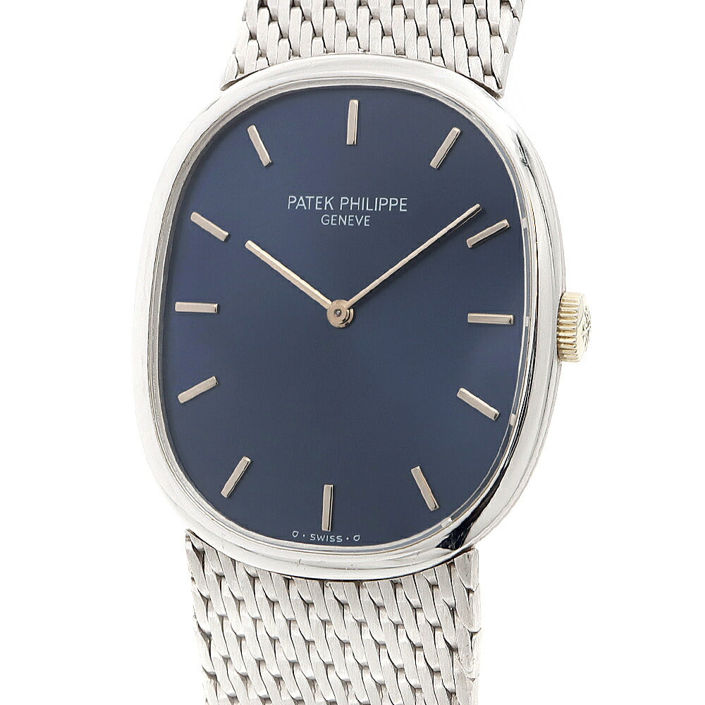 PATEK PHILIPPE パテック フィリップ ゴールデン エリプス 3748/1 紺 ネイビー シグマダイヤル K18WG ホワイトゴールド メンズ レディース 手巻き 【6ヶ月保証】【腕時計】【中古】