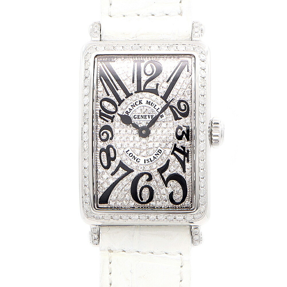 電池交換済 FRANCK MULLER フランクミュラー ロングアイランド ダイヤベゼル 902QZ ダイヤモンド SS ステンレス ダイヤ文字盤 アフターダイヤ レディース クォーツ【6ヶ月保証】【中古】【腕時計】