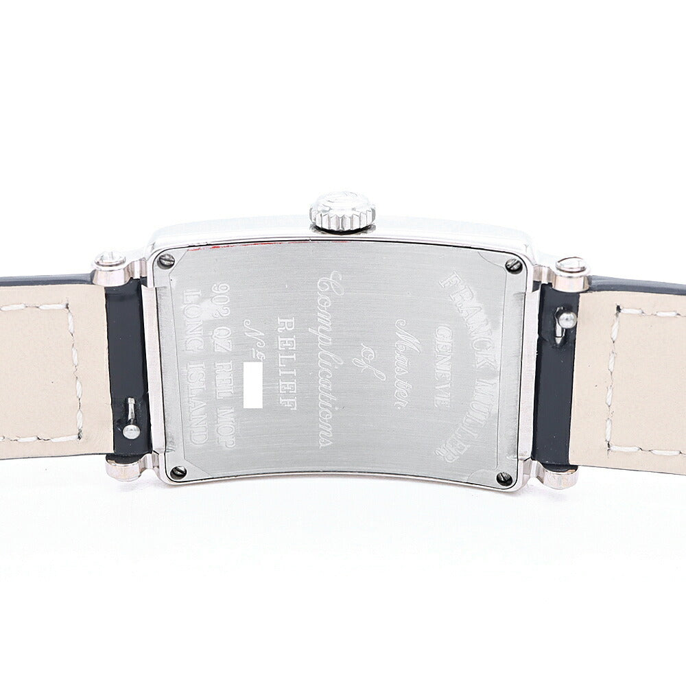 電池交換済 FRANCK MULLER フランクミュラー ロングアイランド ダイヤベゼル 902QZ ダイヤモンド SS ステンレス ダイヤ文字盤 アフターダイヤ レディース クォーツ【6ヶ月保証】【中古】【腕時計】