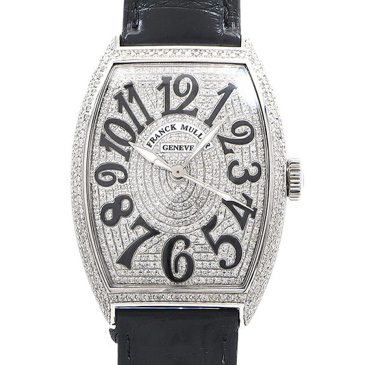 FRANCK MULLER フランクミュラー トノーカーベックス レリーフ ダイヤベゼル ダイヤ文字盤 6850SCREL ダイヤモンド デイト SS ステンレス アフターダイヤ メンズ 自動巻き【6ヶ月保証】【中古】【腕時計】