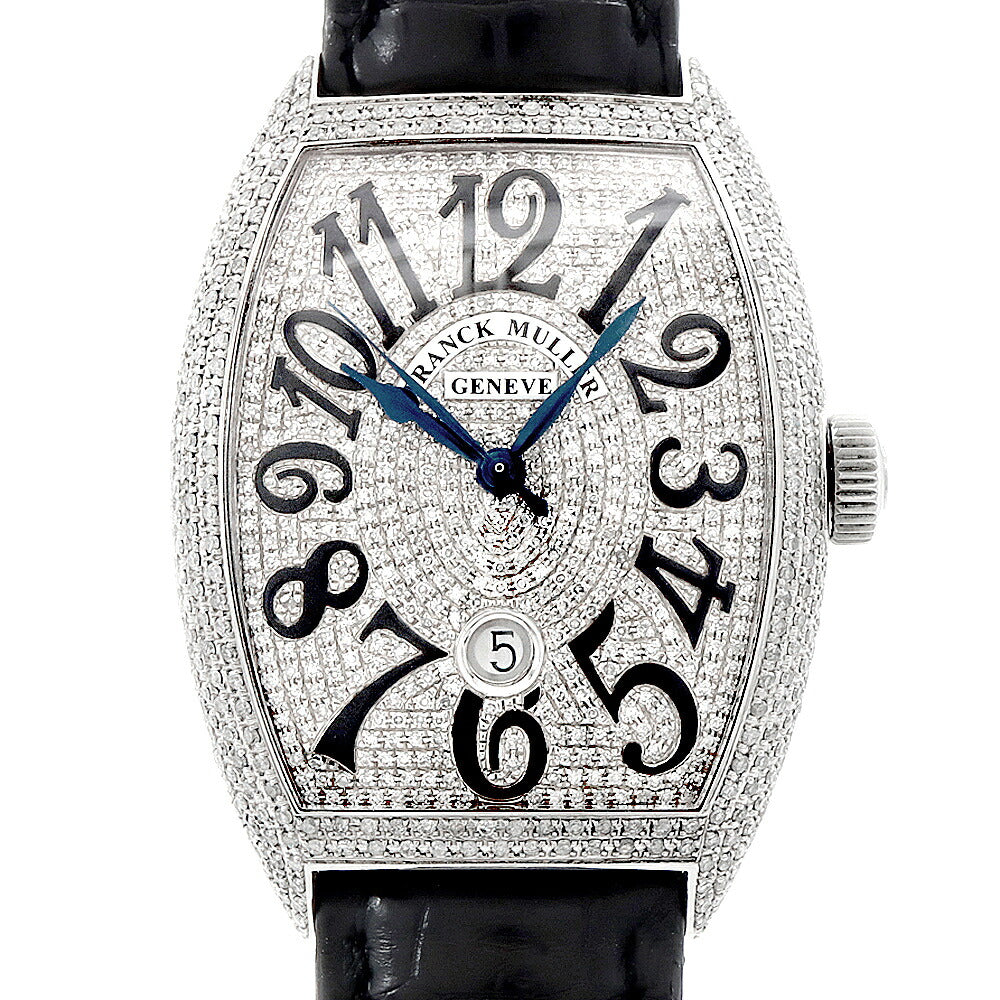FRANCK MULLER フランクミュラー トノーカーベックス ダイヤベゼル ダイヤ文字盤 8880BSCDT ダイヤモンド デイト SS ステンレス アフターダイヤ メンズ 自動巻き【6ヶ月保証】【中古】【腕時計】