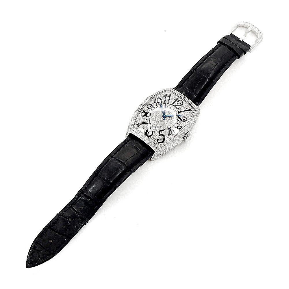 FRANCK MULLER フランクミュラー トノーカーベックス ダイヤベゼル ダイヤ文字盤 8880BSCDT ダイヤモンド デイト SS ステンレス アフターダイヤ メンズ 自動巻き【6ヶ月保証】【中古】【腕時計】