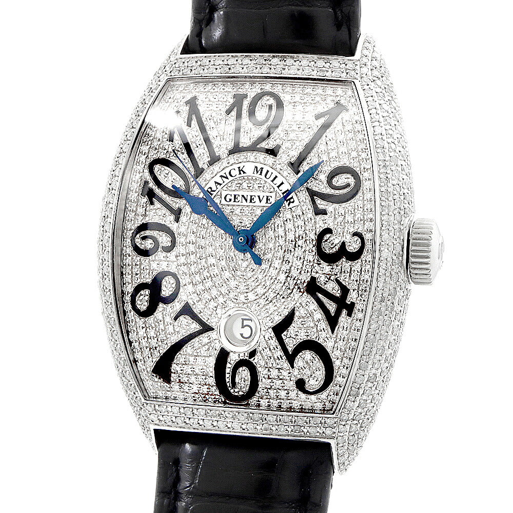 FRANCK MULLER フランクミュラー トノーカーベックス ダイヤベゼル ダイヤ文字盤 8880BSCDT ダイヤモンド デイト SS ステンレス アフターダイヤ メンズ 自動巻き【6ヶ月保証】【中古】【腕時計】