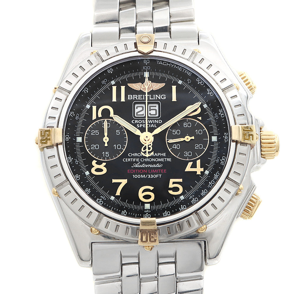 BREITLING Breitling Crosswind Special Bikoro Limited to 1000 B44356 Chronograph Big Date Small Second 100m Water Resistant Black SS Stainless Steel YG Yellow Gold Combi Men's Automatic Winding [6 Month Warranty] [Watch] [Used]