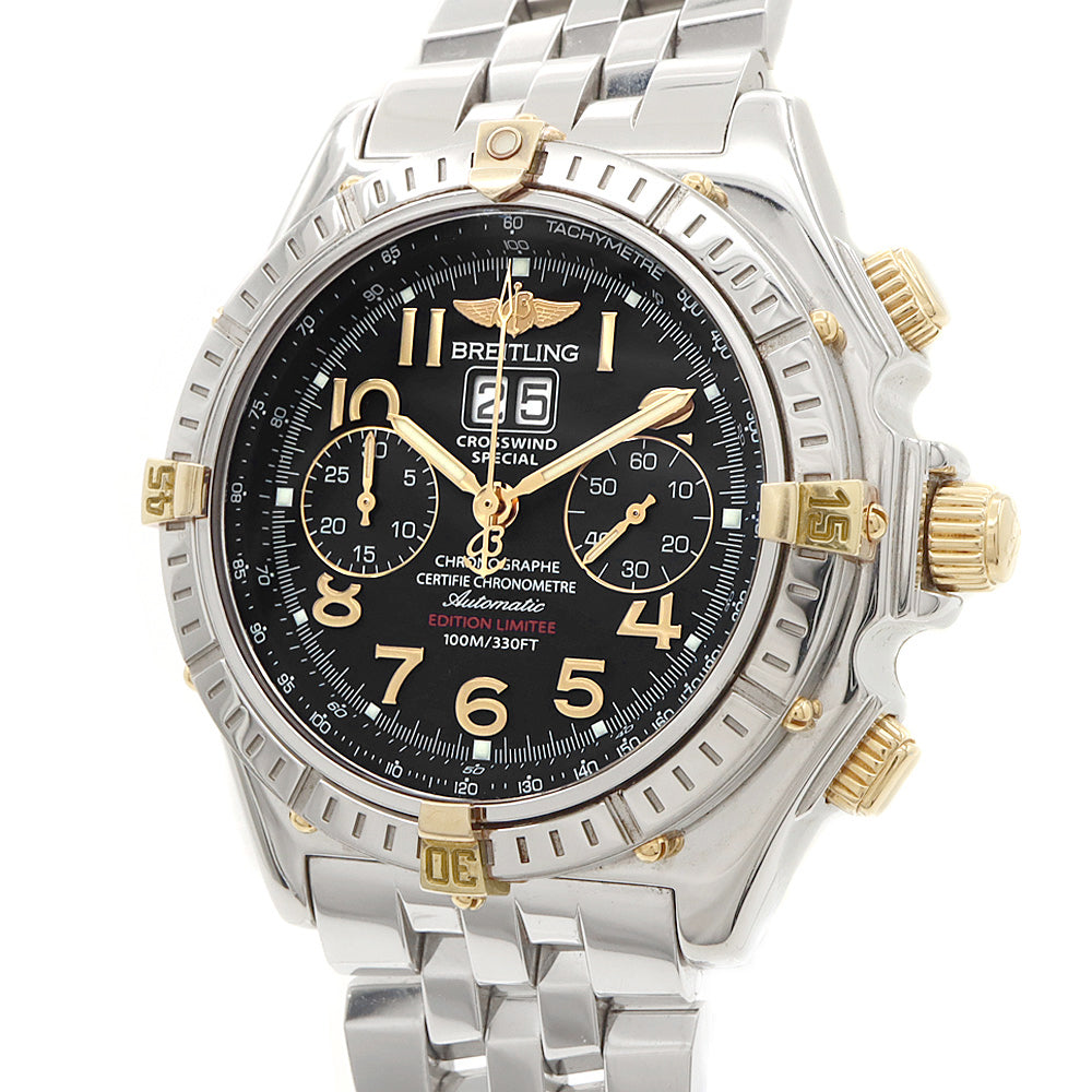 BREITLING Breitling Crosswind Special Bikoro Limited to 1000 B44356 Chronograph Big Date Small Second 100m Water Resistant Black SS Stainless Steel YG Yellow Gold Combi Men's Automatic Winding [6 Month Warranty] [Watch] [Used]