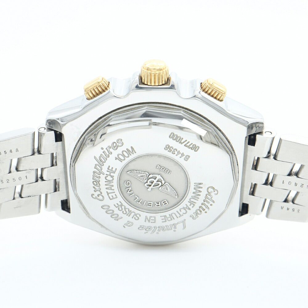 BREITLING ブライトリング クロスウィンド スペシャル ビコロ 1000本限定 B44356 クロノグラフ ビッグデイト スモールセコンド 100m防水 黒 ブラック SS ステンレス YG イエローゴールド コンビ メンズ 自動巻き【6ヶ月保証】【腕時計】【中古】
