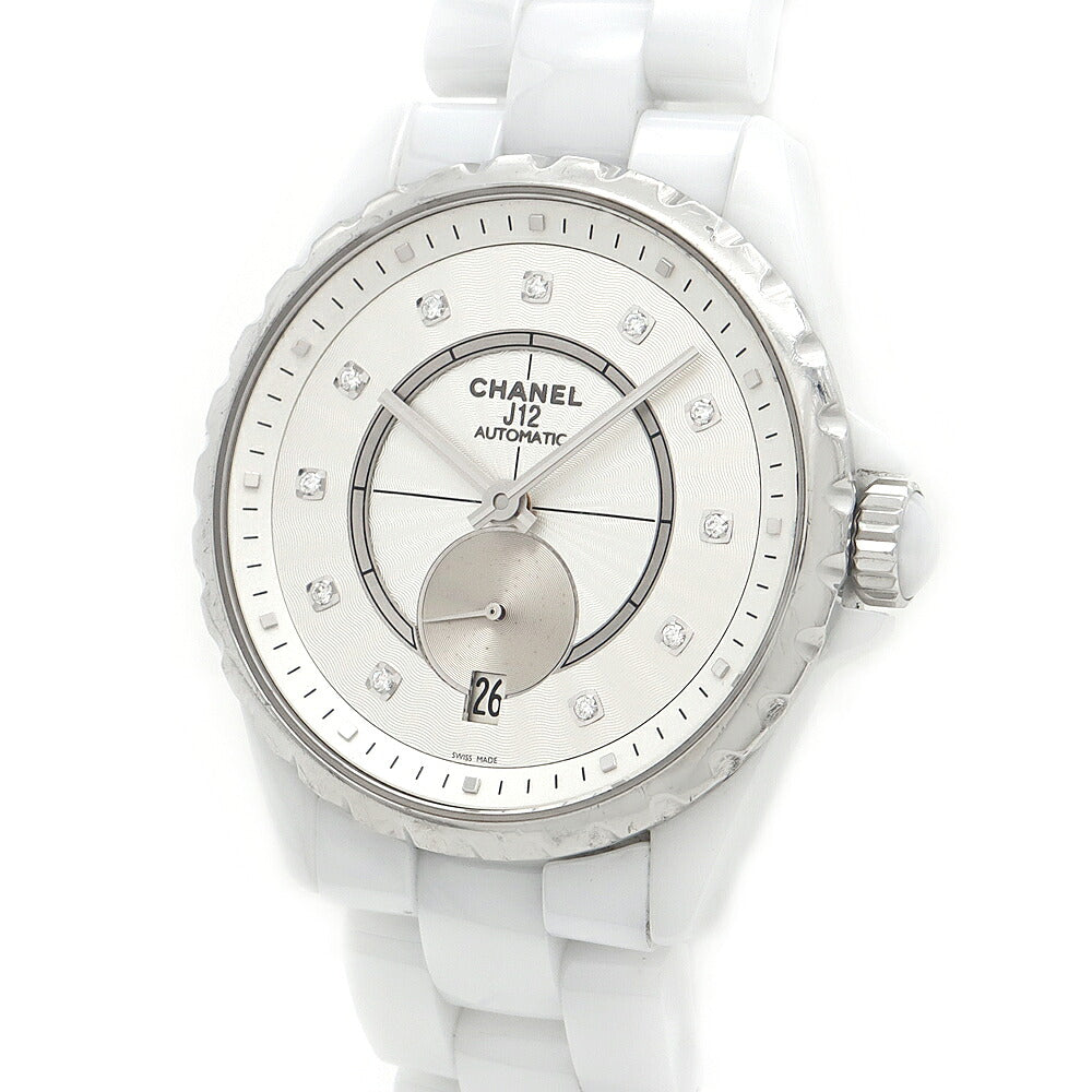 CHANEL シャネル J12 365 H4345 ダイヤモンド 11Pダイヤ 100m防水 デイト スモールセコンド シルバー CE セラミック SS ステンレス コンビ メンズ レディース ボーイズ 自動巻き【6ヶ月保証】【腕時計】【中古】