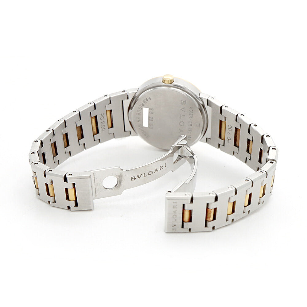 電池交換済 BVLGARI ブルガリ ブルガリブルガリ BB26SG デイト 黒 ブラック SS ステンレス K18YG イエローゴールド コンビ レディース クォーツ【6ヶ月保証】【腕時計】【中古】