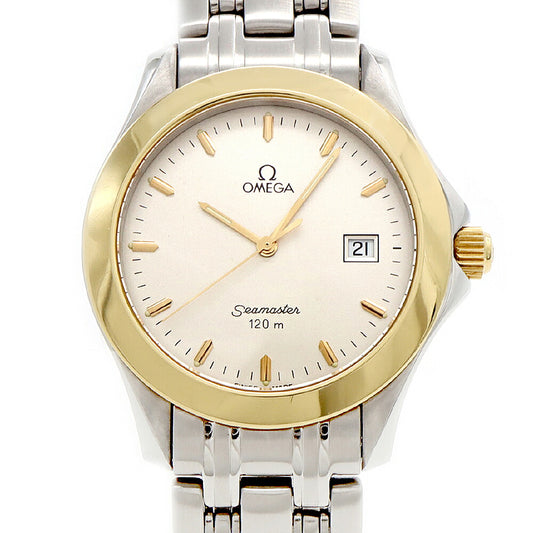 電池交換済 OMEGA オメガ シーマスター120 2411.31 デイト 120m防水 シルバー SS ステンレス YG イエローゴールド コンビ メンズ クォーツ【6ヶ月保証】【腕時計】【中古】