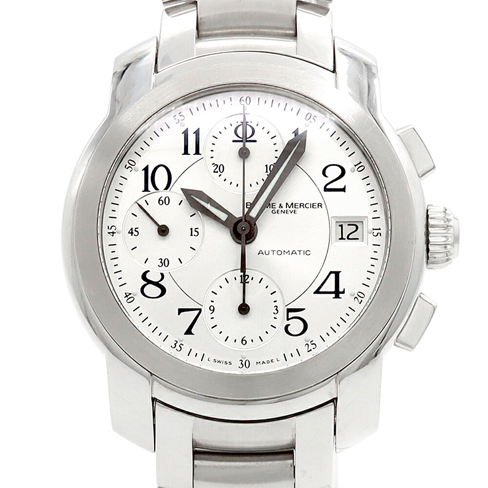 BAUME＆MERCIER ボーム&メルシェ ケープランド クロノグラフ MV045216 デイト 100m防水 シルバー SS ステンレス メンズ 自動巻き【6ヶ月保証】【腕時計】【中古】