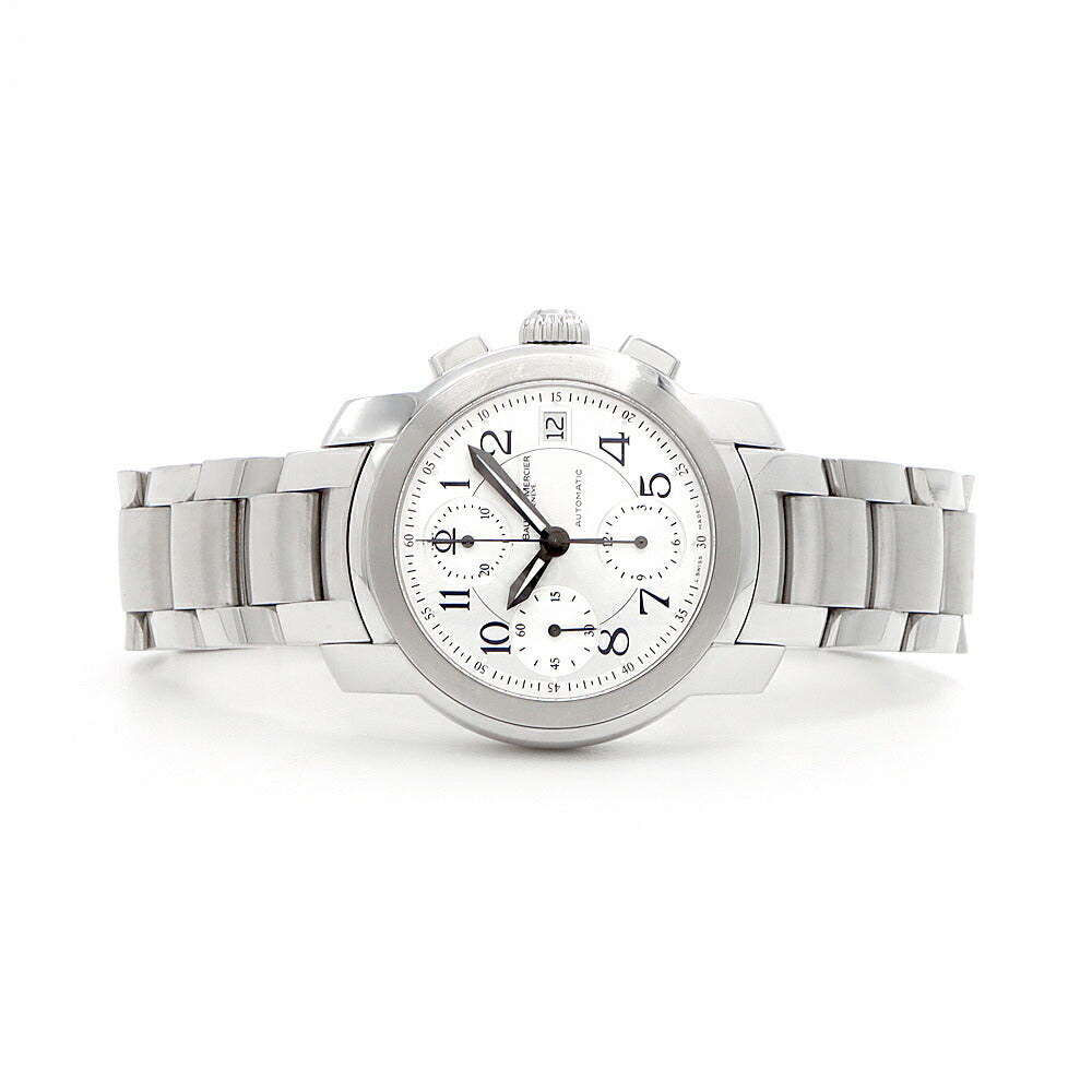 BAUME＆MERCIER ボーム&メルシェ ケープランド クロノグラフ MV045216 デイト 100m防水 シルバー SS ステンレス メンズ 自動巻き【6ヶ月保証】【腕時計】【中古】