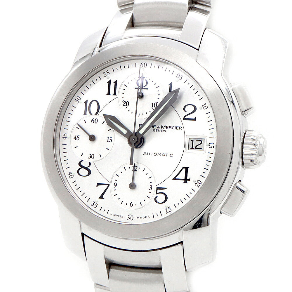 BAUME＆MERCIER ボーム&メルシェ ケープランド クロノグラフ MV045216 デイト 100m防水 シルバー SS ステンレス メンズ 自動巻き【6ヶ月保証】【腕時計】【中古】