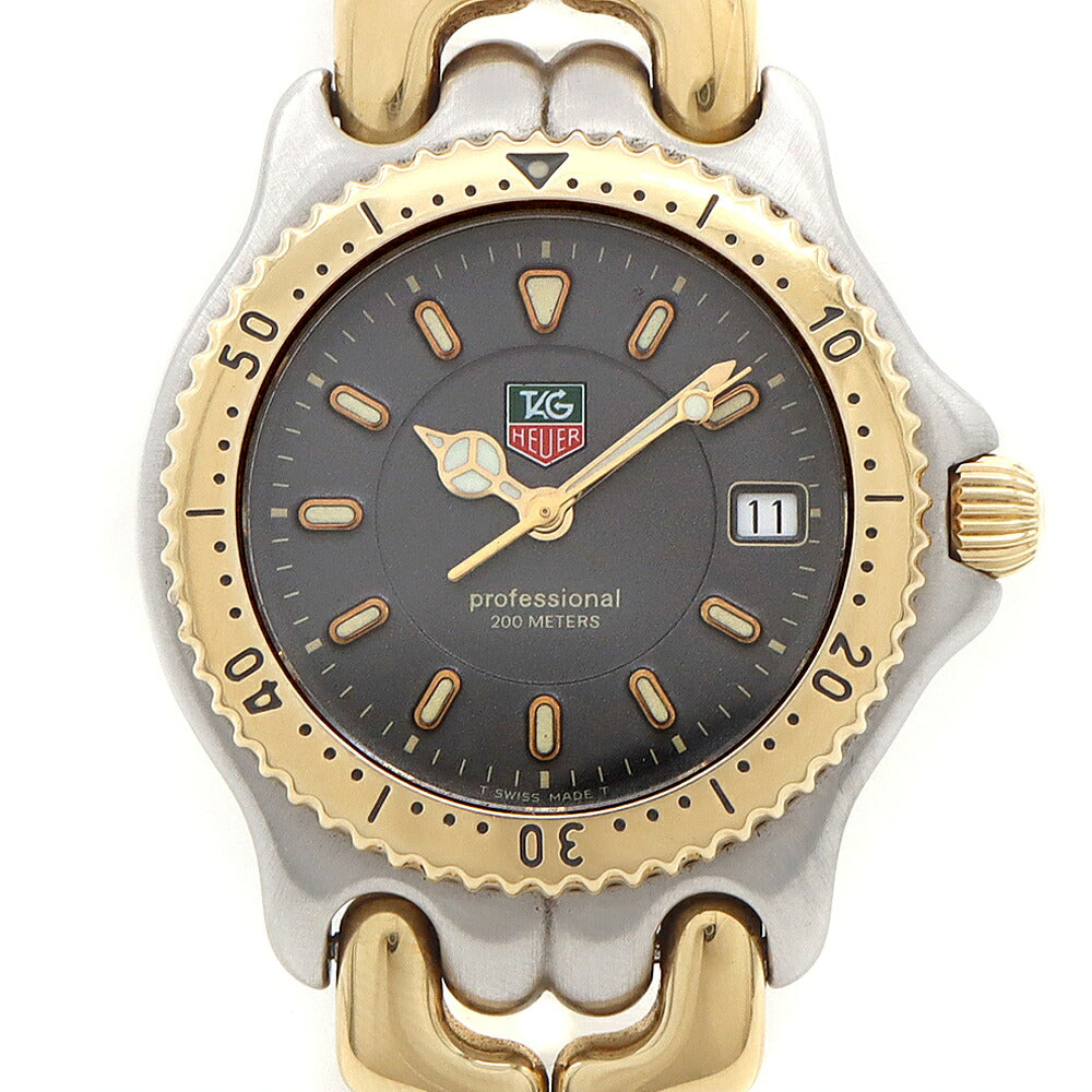 電池交換済 TAG Heuer タグホイヤー S/el セル プロフェッショナル WG1220 K0 デイト 200m防水 グレー SS ステンレス YGP イエローゴールド コンビ メンズ レディース ボーイズ クォーツ【6ヶ月保証】【腕時計】【中古】