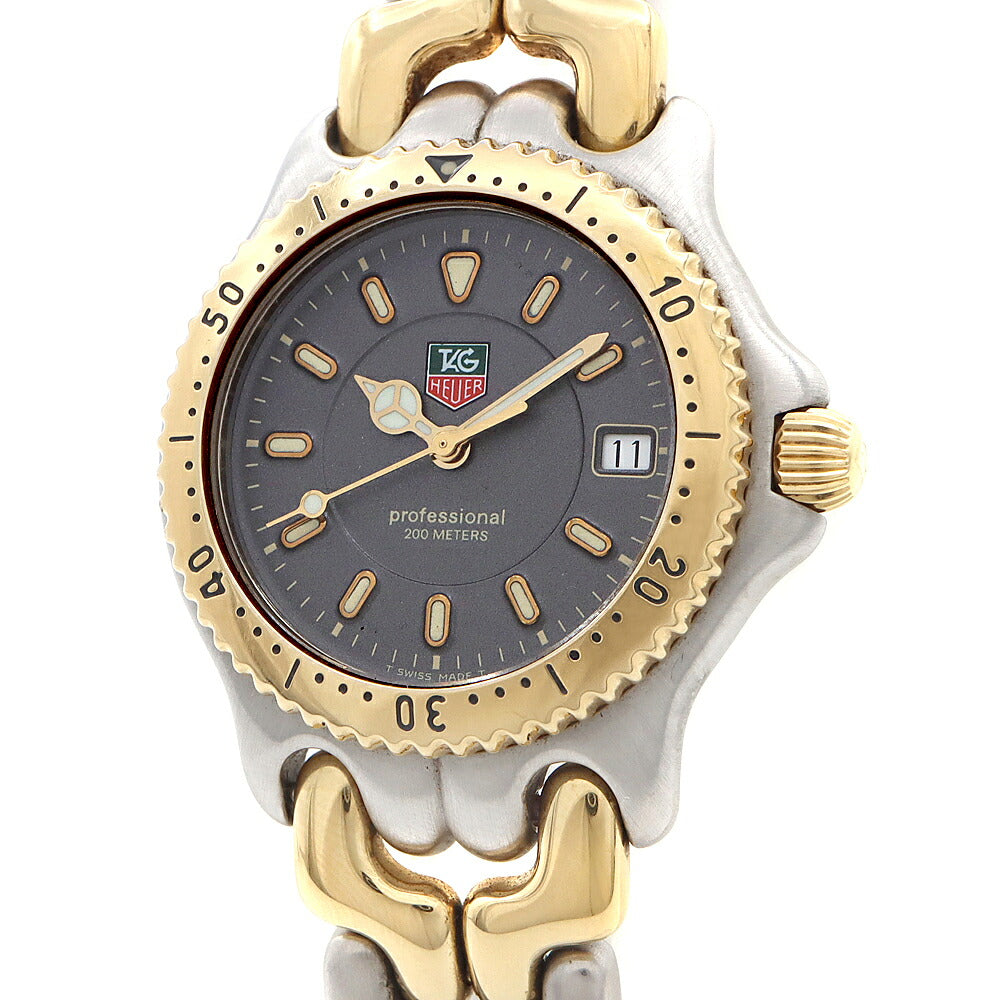 電池交換済 TAG Heuer タグホイヤー S/el セル プロフェッショナル WG1220 K0 デイト 200m防水 グレー SS ステンレス YGP イエローゴールド コンビ メンズ レディース ボーイズ クォーツ【6ヶ月保証】【腕時計】【中古】