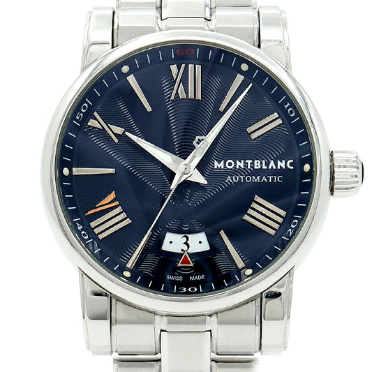 MONTBLANC モンブラン スター 4810 銀座5周年記念モデル 100本限定 7102 デイト 裏スケ 30m防水 青 ブルー SS ステンレス メンズ 自動巻き【6ヶ月保証】【腕時計】【中古】