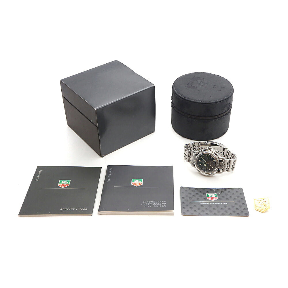 電池交換済 TAG Heuer タグホイヤー 6000シリーズ プロフェッショナル クロノグラフ CH1113 BA0675 スモールセコンド デイト 200m防水 黒 ブラック SS ステンレス メンズ クォーツ【6ヶ月保証】【腕時計】【中古】