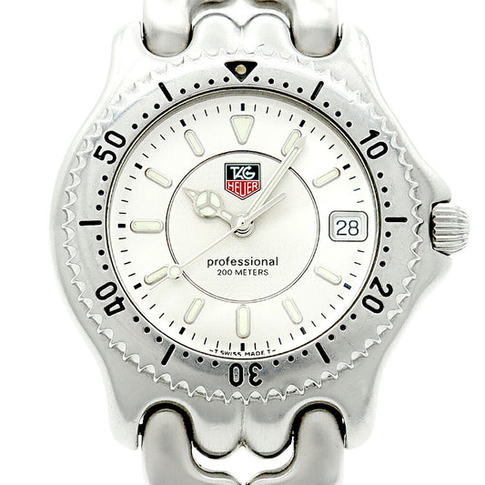 電池交換済 TAG Heuer タグホイヤー S/el セル プロフェッショナル WG111B デイト 200m防水 シルバー SS ステンレス メンズ クォーツ【6ヶ月保証】【腕時計】【中古】